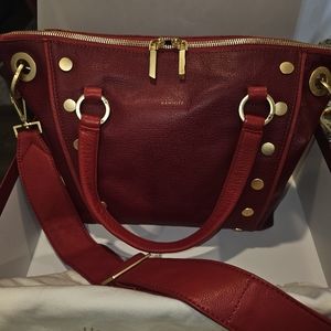 Hammitt Medium Daniel Winter Cherry Leather Shoulder Bag